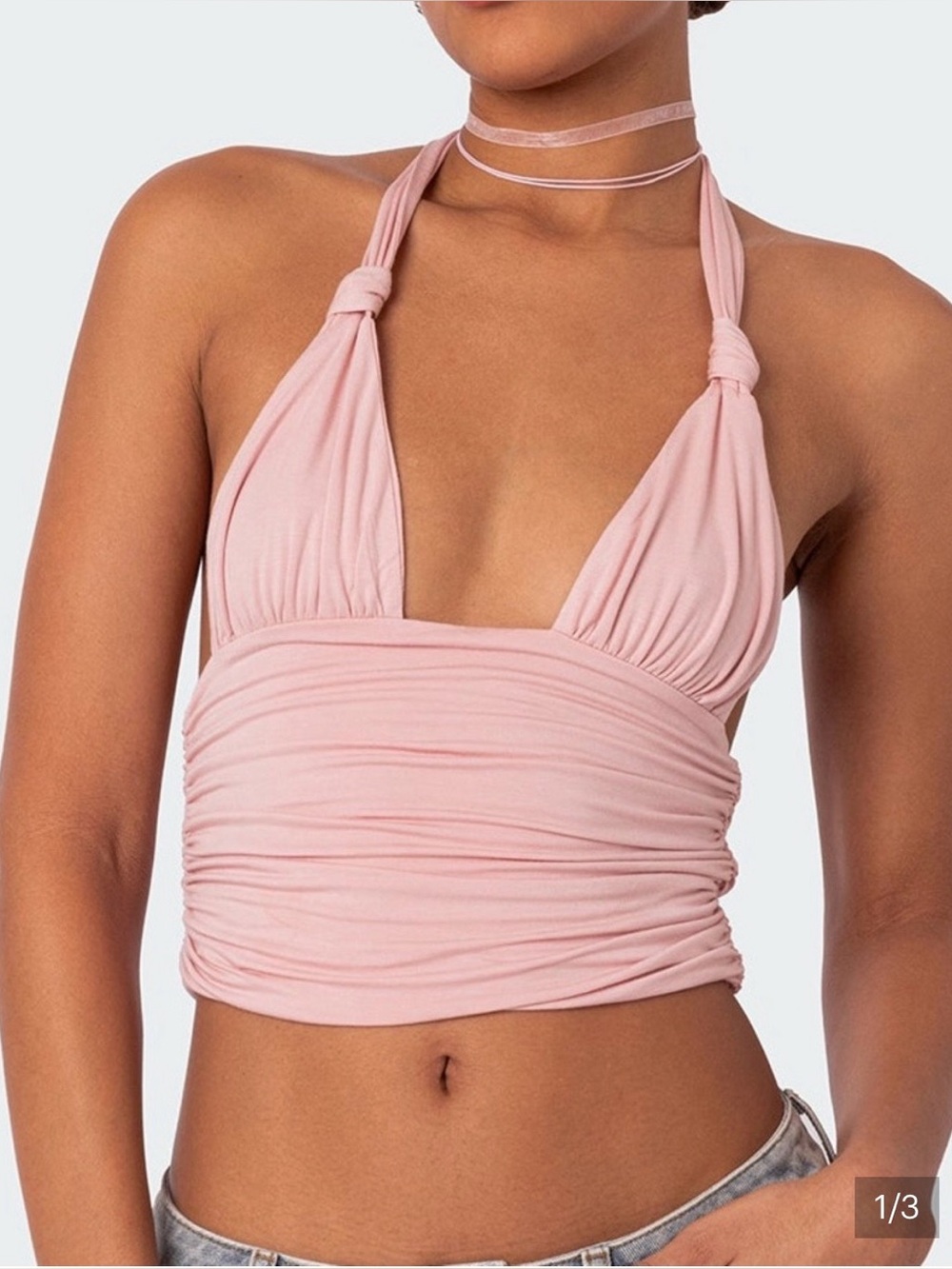 Edikted Lillie Knotted Halter Top